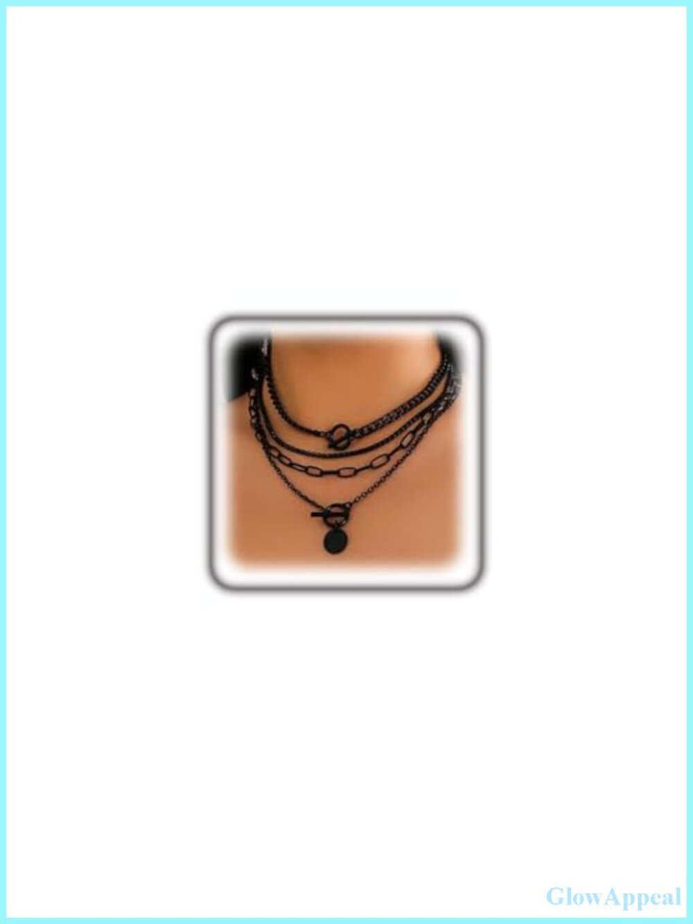 Gold Layered Necklace Set 4pc Cuban Chain Paperclip Heart Coin Pendant Retro